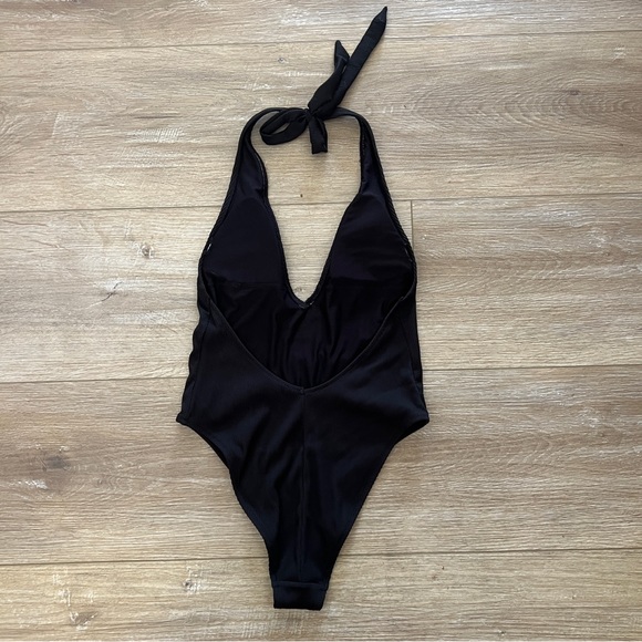 Aerie Ribbed Deep Plunge Bathingsuit Small - Picture 3 of 6